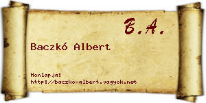Baczkó Albert névjegykártya
