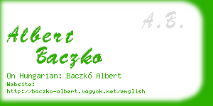 albert baczko business card
